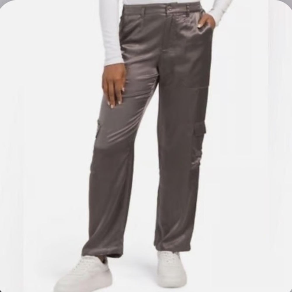 Young Fabulous & Broke Finley Satin Cargo Pants Size Small NWT